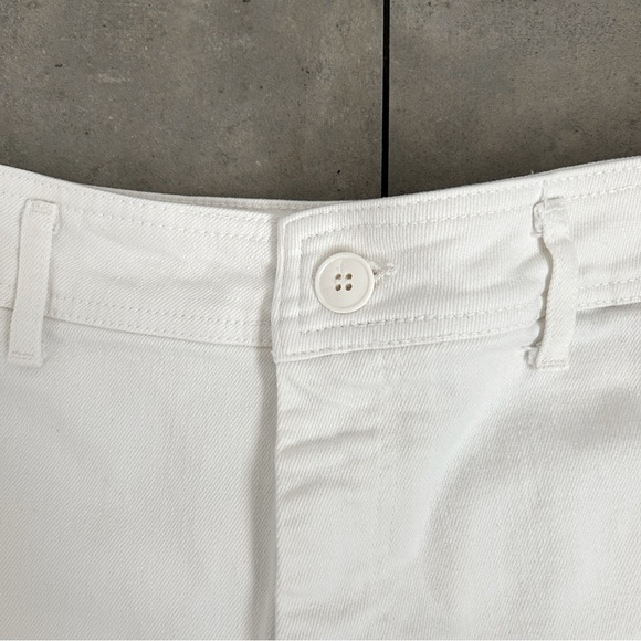 Zara the marine straight wide leg white denim high rise jeans raw hem 2 - Picture 6 of 8